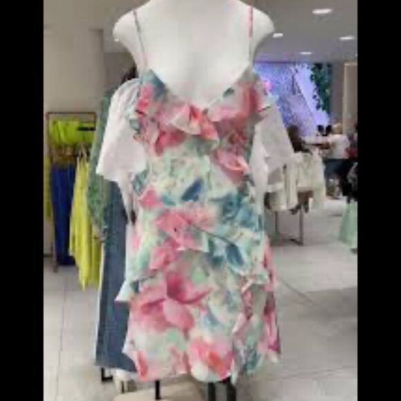 ZARA Ruffled Mini Dress Medium NWT IN PACKAGE - Picture 3 of 8